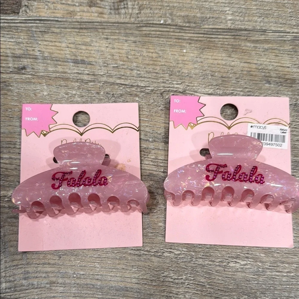 2 Pink Hair Claw Clips